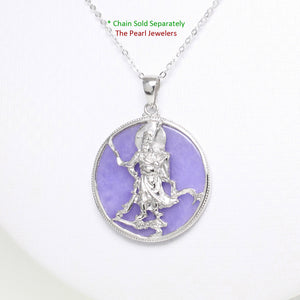 9211102-Sterling-Silver-Guan-Gong-Tablet-Lavender-Jade-Oriental-Pendant