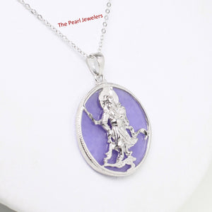 9211102-Sterling-Silver-Guan-Gong-Tablet-Lavender-Jade-Oriental-Pendant