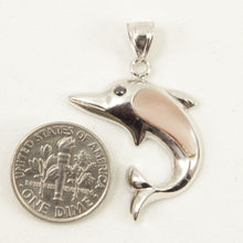 Load image into Gallery viewer, 9211114-Sterling-Silver-.925-Dolphin-Mother-of-Pearl-Pendant