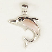 Load image into Gallery viewer, 9211114-Sterling-Silver-.925-Dolphin-Mother-of-Pearl-Pendant