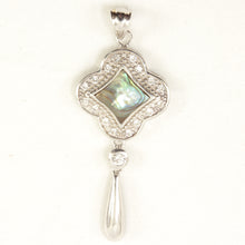 Load image into Gallery viewer, 9211117-Sterling-Silver-.925-Mother-of-Pearl-Cubic-Zirconia-Pendant