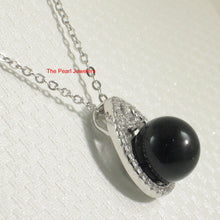 Load image into Gallery viewer, 9219821-Beautiful-Black-Onyx-Pendant-Sterling-Silver-60-Cubic-Zirconia