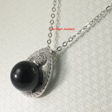 Load image into Gallery viewer, 9219821-Beautiful-Black-Onyx-Pendant-Sterling-Silver-60-Cubic-Zirconia