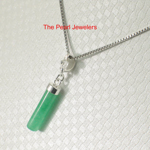 9219993-Green-Jade-Tube-Pendant-Sterling-Silver-Plumeria-Bale