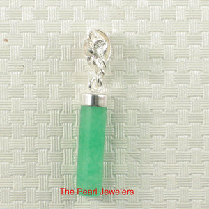 9219993-Green-Jade-Tube-Pendant-Sterling-Silver-Plumeria-Bale