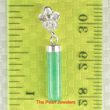 Load image into Gallery viewer, 9219993-Green-Jade-Tube-Pendant-Sterling-Silver-Plumeria-Bale