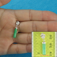 Load image into Gallery viewer, 9219993-Green-Jade-Tube-Pendant-Sterling-Silver-Plumeria-Bale