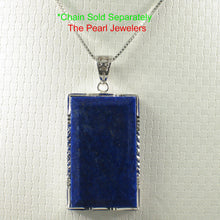 Load image into Gallery viewer, 9220022-Solid-Sterling-Silver-Rectangle-Blue-Lapis-Lazuli-Pendant-Necklace