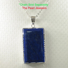 Load image into Gallery viewer, 9220022-Solid-Sterling-Silver-Rectangle-Blue-Lapis-Lazuli-Pendant-Necklace