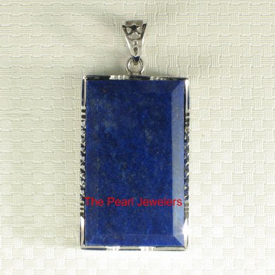 9220022-Solid-Sterling-Silver-Rectangle-Blue-Lapis-Lazuli-Pendant-Necklace