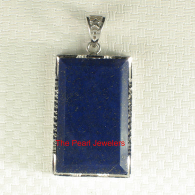 9220023-Solid-Sterling-Silver-Rectangle-Blue-Lapis-Lazuli-Pendant-Necklace