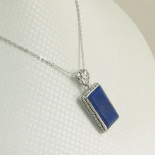 Load image into Gallery viewer, 9220075-Genuine-Blue-Lapis-Lazuli-Pendant-Necklace-Solid-Sterling-Silver