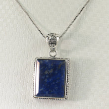 Load image into Gallery viewer, 9220076-Solid-Sterling-Silver-Genuine-Blue-Lapis-Lazuli-Pendant-Necklace