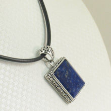 Load image into Gallery viewer, 9220076-Solid-Sterling-Silver-Genuine-Blue-Lapis-Lazuli-Pendant-Necklace