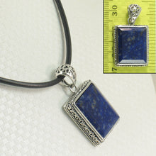 Load image into Gallery viewer, 9220076-Solid-Sterling-Silver-Genuine-Blue-Lapis-Lazuli-Pendant-Necklace