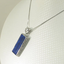 Load image into Gallery viewer, 9220078-Solid-Sterling-Silver-Genuine-Blue-Lapis-Lazuli-Pendant-Necklace