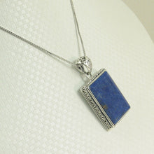 Load image into Gallery viewer, 9220080-Solid-Sterling-Silver-Genuine-Blue-Lapis-Lazuli-Pendant-Necklace