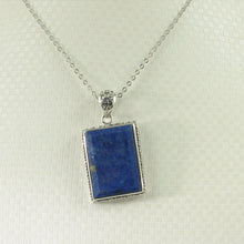 Load image into Gallery viewer, 9220080-Solid-Sterling-Silver-Genuine-Blue-Lapis-Lazuli-Pendant-Necklace