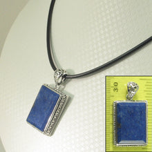 Load image into Gallery viewer, 9220080-Solid-Sterling-Silver-Genuine-Blue-Lapis-Lazuli-Pendant-Necklace