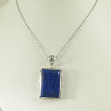 Load image into Gallery viewer, 9220084-Solid-Sterling-Silver-Genuine-Blue-Lapis-Lazuli-Pendant-Necklace