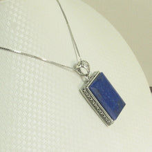 Load image into Gallery viewer, 9220084-Solid-Sterling-Silver-Genuine-Blue-Lapis-Lazuli-Pendant-Necklace