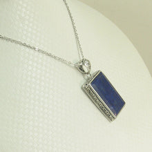 Load image into Gallery viewer, 9220085-Genuine-Blue-Lapis-Lazuli-Solid-Sterling-Silver-Pendant-Necklace