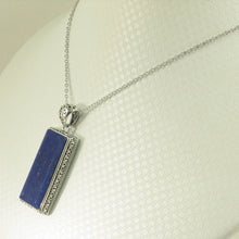 Load image into Gallery viewer, 9220086-Solid-Sterling-Silver-Natural-Blue-Lapis-Lazuli-Pendant-Necklace