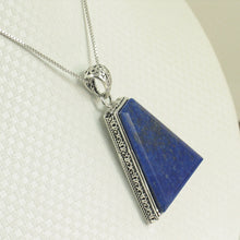 Load image into Gallery viewer, 9220102-Natural-Blue-Lapis-Lazuli-Solid-Sterling-Silver-Pendant-Necklace