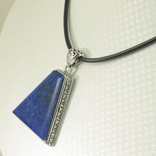 Load image into Gallery viewer, 9220102-Natural-Blue-Lapis-Lazuli-Solid-Sterling-Silver-Pendant-Necklace