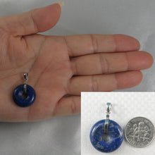 Load image into Gallery viewer, 9220113-Sterling-Silver-Donut-Real-Blue-Lapis-Lazuli-Pendant-Necklace
