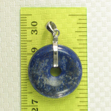 Load image into Gallery viewer, 9220114-Donut-Real-Blue-Lapis-Lazuli-Sterling-Silver-Pendant-Necklace