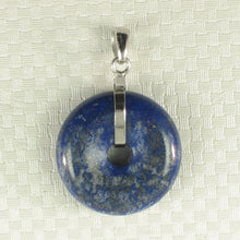 Load image into Gallery viewer, 9220114-Donut-Real-Blue-Lapis-Lazuli-Sterling-Silver-Pendant-Necklace