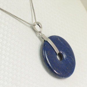 9220123-Solid-Sterling-Silver-Real-Blue-Lapis-Lazuli-27mm-Donut-Pendant-Necklace