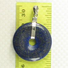 Load image into Gallery viewer, 9220124-Real-Solid-Sterling-Silver-Blue-Lapis-Lazuli-27mm-Donut-Pendant-Necklace