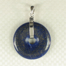 Load image into Gallery viewer, 9220124-Real-Solid-Sterling-Silver-Blue-Lapis-Lazuli-27mm-Donut-Pendant-Necklace