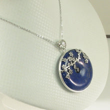Load image into Gallery viewer, 9220126-Natural-Solid-Sterling-Silver-Blue-Lapis-Lazuli-40mm-Pendant-Necklace