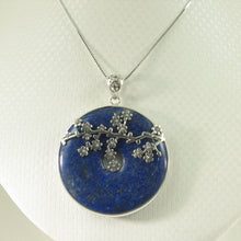 Load image into Gallery viewer, 9220127-Solid-Sterling-Silver-Natural-Blue-Lapis-Lazuli-Pendant-Necklace