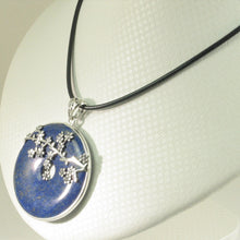 Load image into Gallery viewer, 9220127-Solid-Sterling-Silver-Natural-Blue-Lapis-Lazuli-Pendant-Necklace