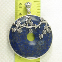 Load image into Gallery viewer, 9220128-Sterling-Silver-42mm-Natural-Blue-Lapis-Lazuli-Pendant-Necklace