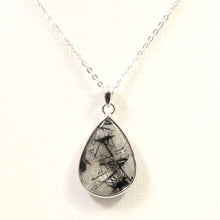 Load image into Gallery viewer, 9220133F-Sterling-Silver-Handcrafted-Black-Rutilated-Quartz-Pendant-Necklace