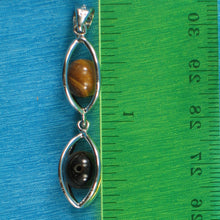 Load image into Gallery viewer, 9229944-Tiger-Eye-Beads-Caged-Sterling-Silver-Lucky-Lanterns-Pendant-Necklace