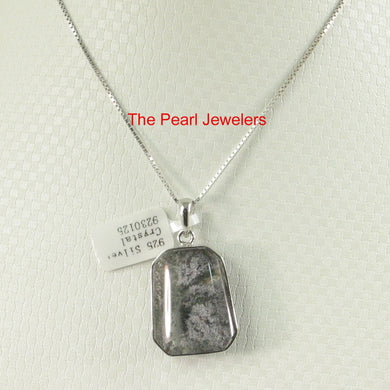 Green Ash Natural Multi-Inclusion Quartz Crystal Sterling Silver Necklace