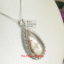 Load image into Gallery viewer, 9230142-Simple-Natural-Multi-Inclusion-Quartz-Crystal-925-Sterling-Silver-Pendant