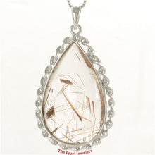 Load image into Gallery viewer, 9230142-Simple-Natural-Multi-Inclusion-Quartz-Crystal-925-Sterling-Silver-Pendant