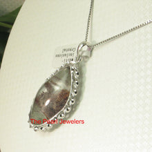 Load image into Gallery viewer, 9230162-Black-Brown-Multi-Inclusion-Quartz-Crystal-Solid-Sterling-Silver-Pendant