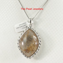 Load image into Gallery viewer, 9230168-Natural-Amber-Tan-Multi-Inclusion-Quartz-Crystal-925-Sterling-Silver-Pendant
