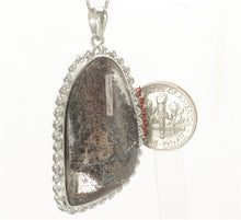 Load image into Gallery viewer, 9230170-Dark-Gray-Natural-Multi-Inclusion-Quartz-Crystal-925-Sterling-Silver-Pendant