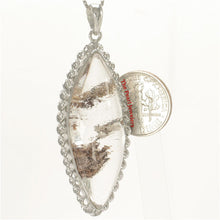 Load image into Gallery viewer, 9230183-Solid-Sterling-Silver-Natural-Brown-Inclusion-Quartz-Crystal-Pendant