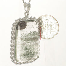 Load image into Gallery viewer, 9230188-Natural-Olive-Green-Multi-Inclusion-Quartz-Crystal-Sterling-Silver-Pendant