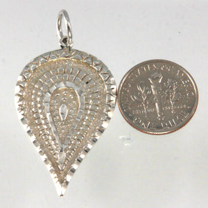 9230212-Women’s-Sterling-Silver-Pear-Shape-Diamond-Cut-Pendant